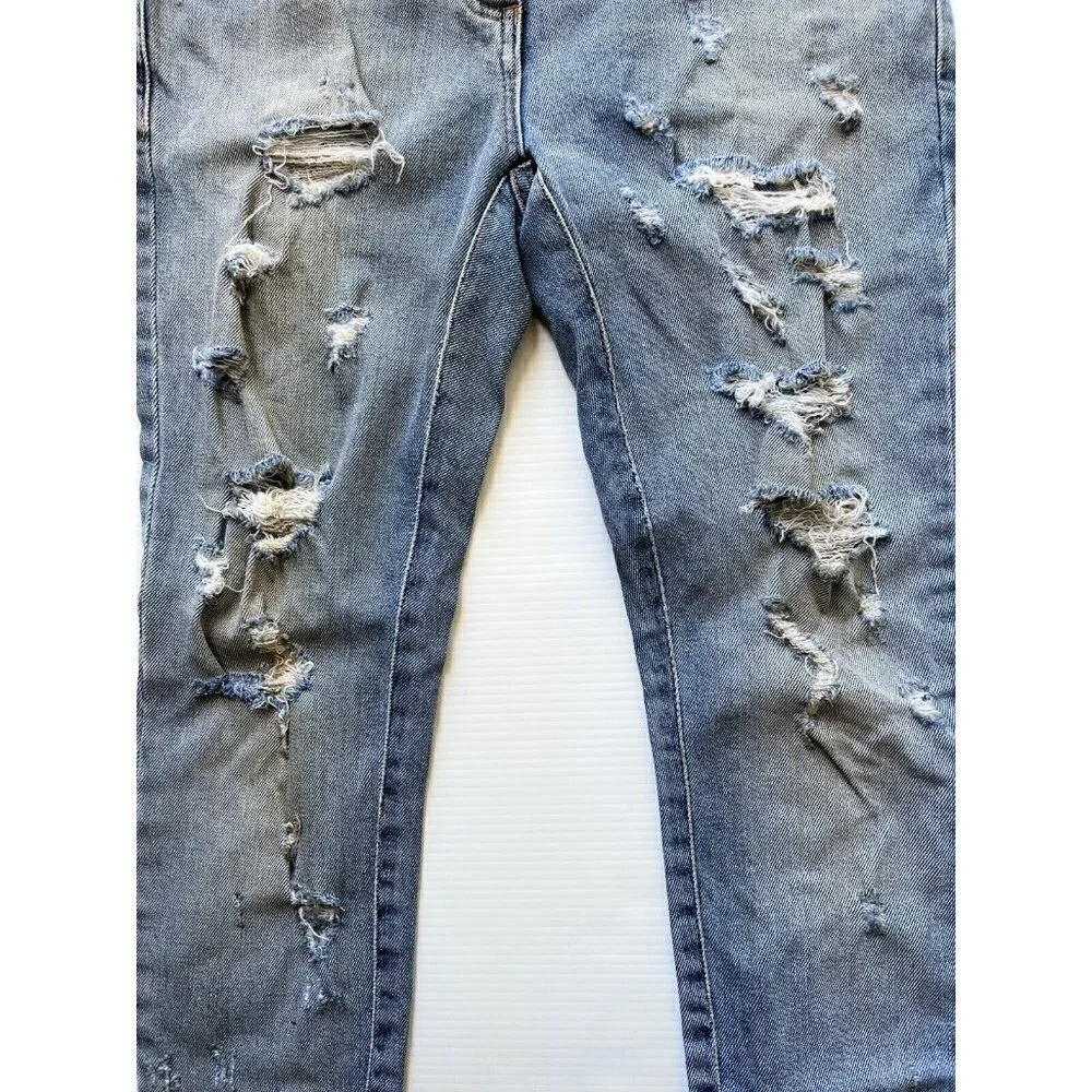 Faith Connexion Women's Denim Destroyed Ankle Jeans Bleach Size 26 - Picture 5 of 11